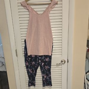 Old Navy ruffle top sz M  Avita Blue and Pink Floral leggings sz L set